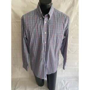 Brooks Brothers 1818 Regent Shirt Men’s Large Blue Plaid Non-Iron Long Sleeve #